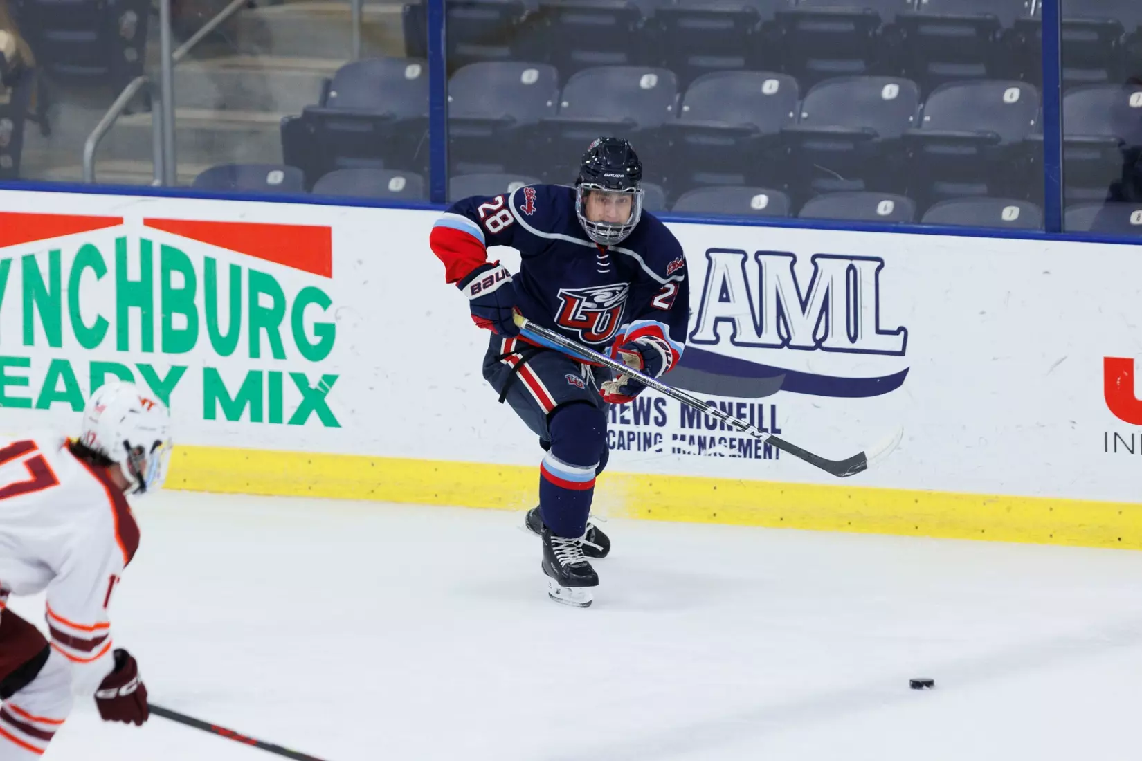 Liberty Men’s D2 Hockey takes on Virginia Tech in the Lahaye Ice Center on October 17, 2025. (Photo by Emily Cuthrell)