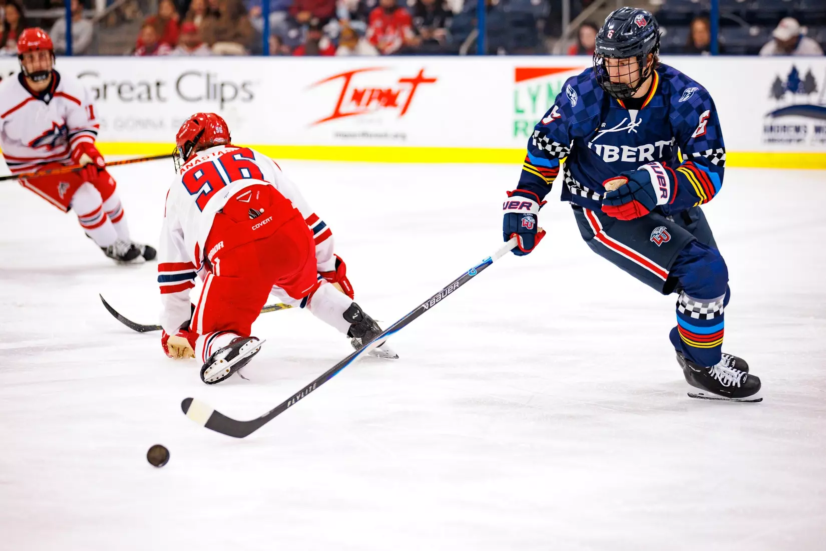Liberty University’s Mens D1 Hockey team plays Stony Brook on  October 25, 2025. (Photo by Ethan Smith)