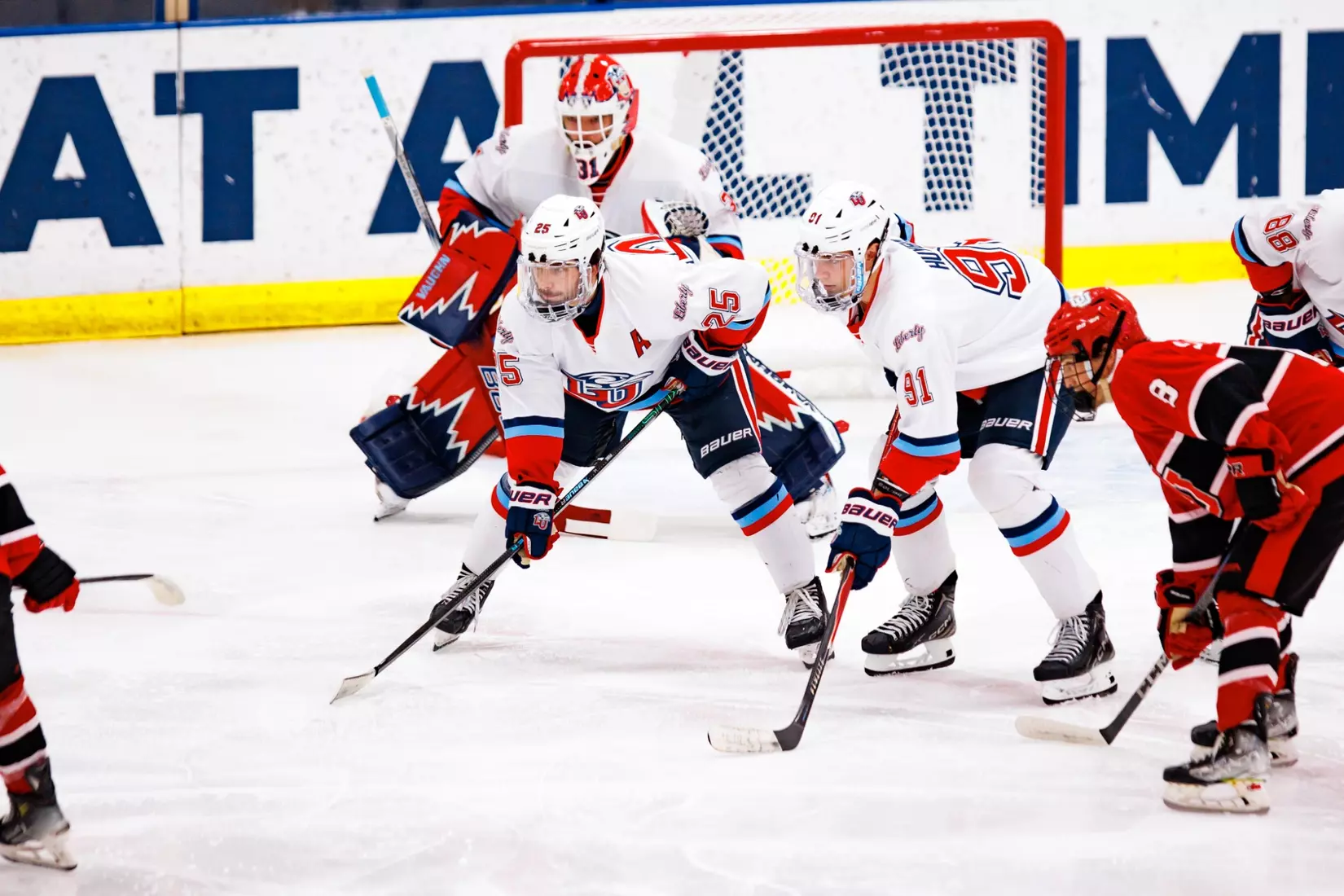 Liberty University’s Mens D1 Hockey team plays Utah on 3 October, 2025. (Photo by Ethan Smith)