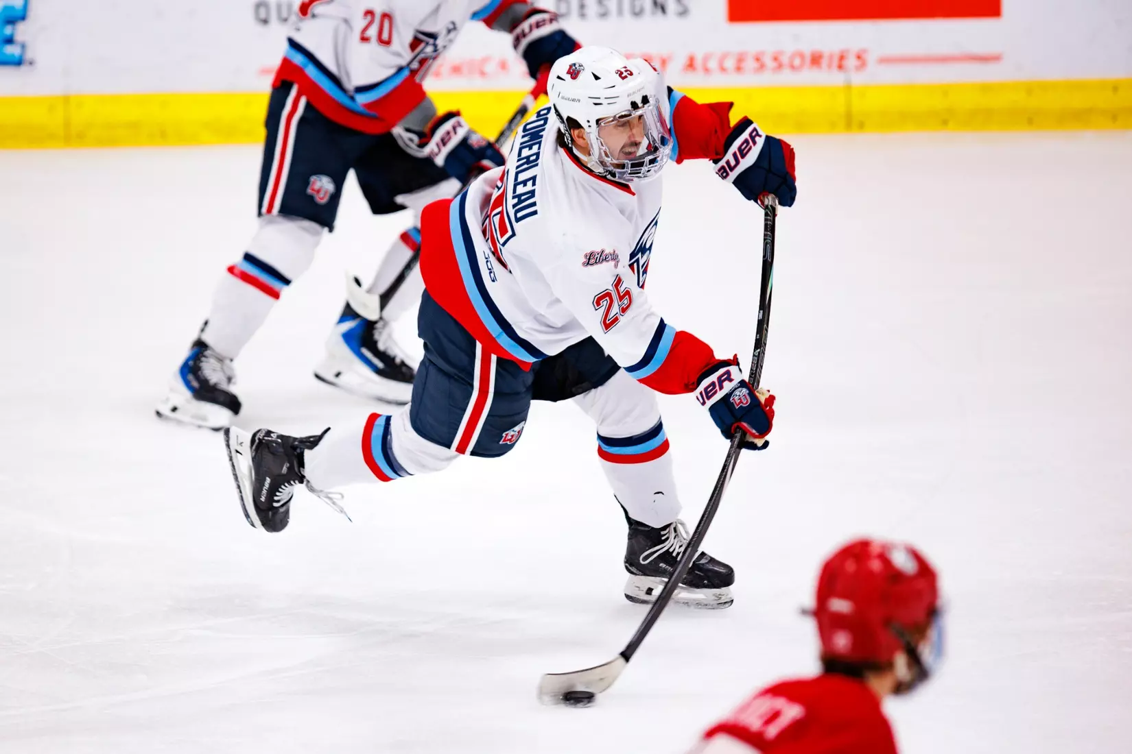 Liberty University’s Mens D1 Hockey team plays Utah on 3 October, 2025. (Photo by Ethan Smith)