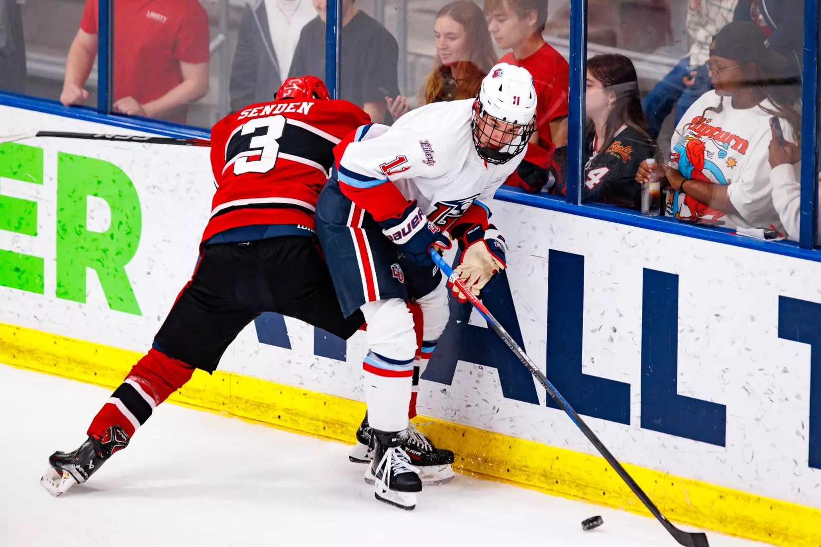 Liberty University’s Mens D1 Hockey team plays Utah on 3 October, 2025. (Photo by Ethan Smith)