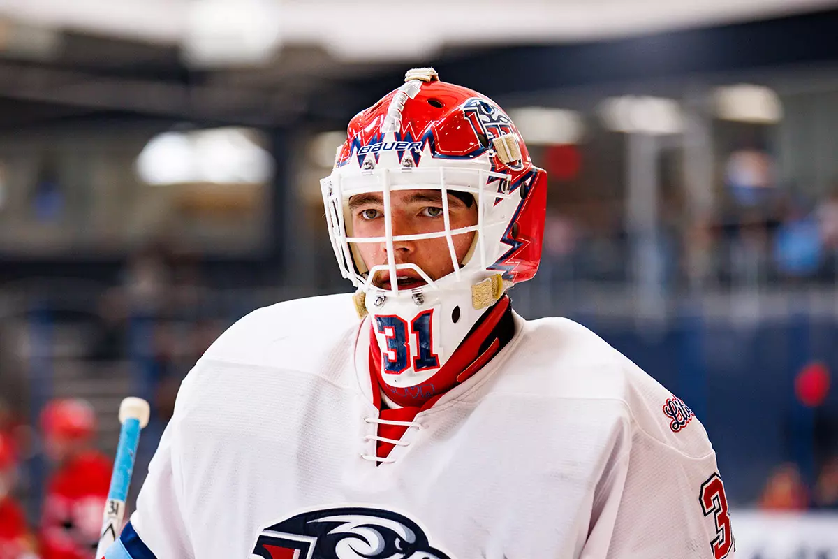 Liberty University’s Mens D1 Hockey team plays Utah on 3 October, 2025. (Photo by Ethan Smith)