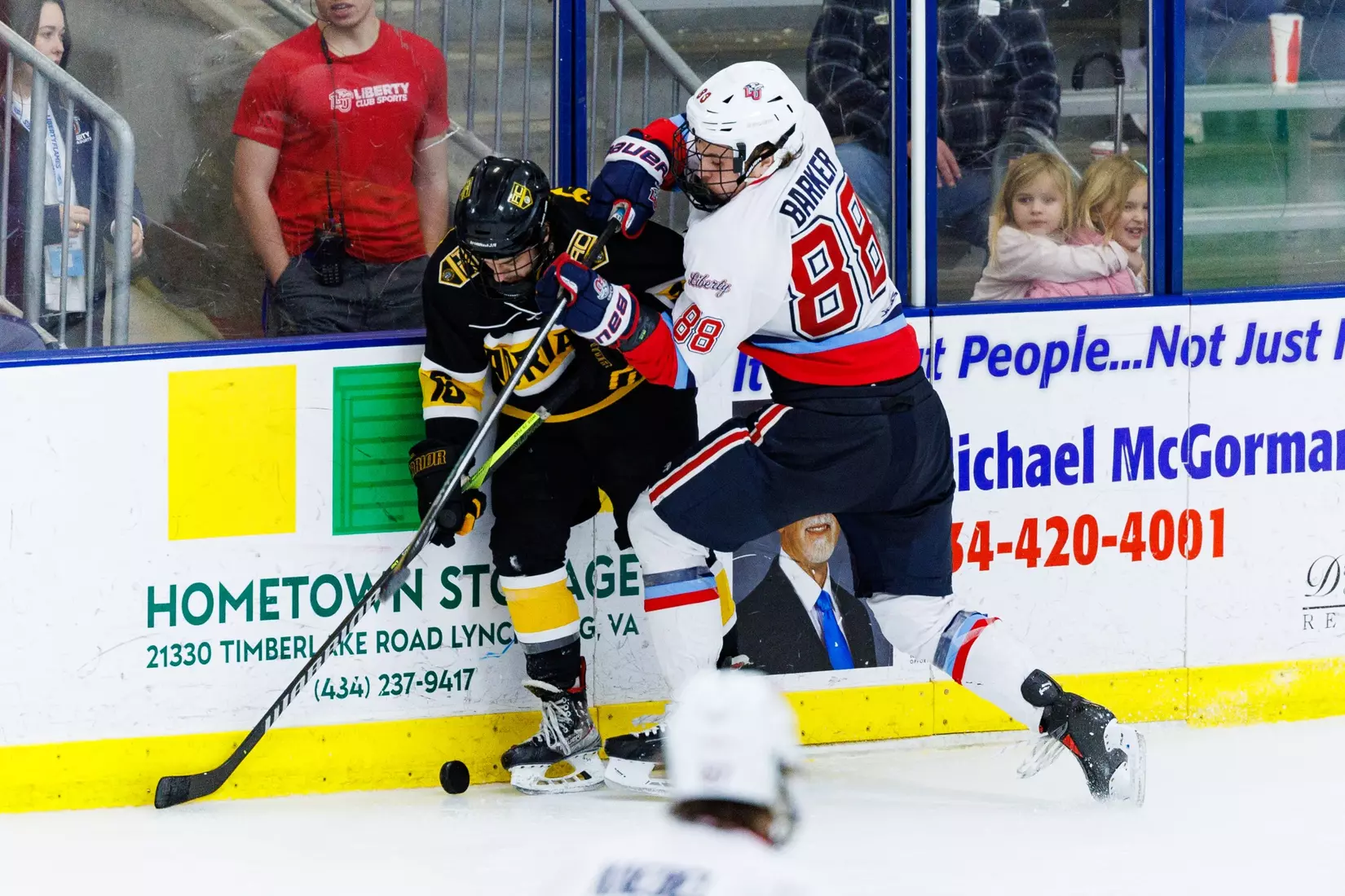 Liberty Men’s D1 Hockey hosts Adrian College for “Hall of Fame” Game in the Lahaye Hockey Center on January 31, 2025. (Photo by: Matt Reynolds)