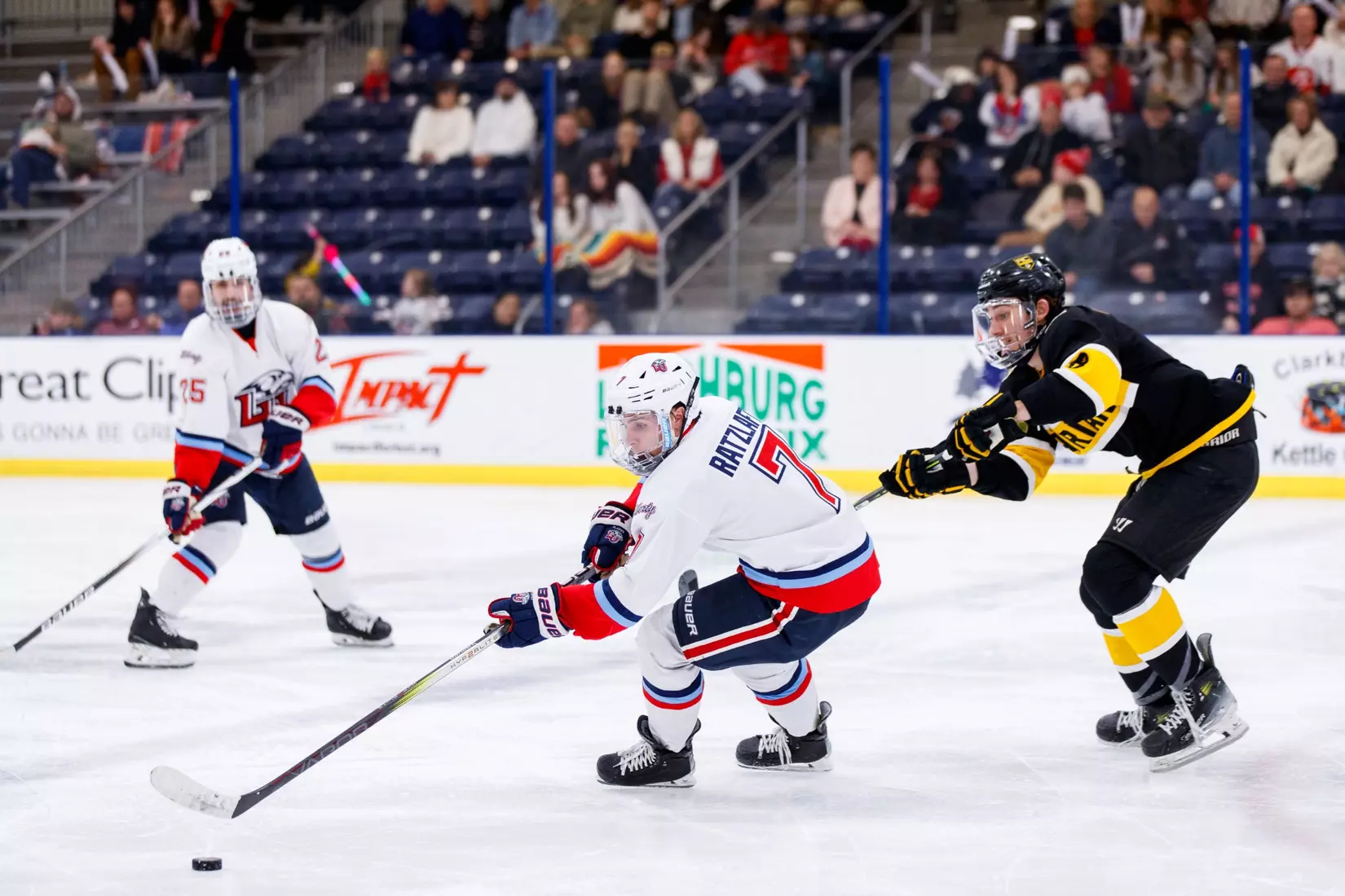 Liberty University’s Mens DI Hockey team faces Adrian College on January 31, 2025. (Photo by Ethan Smith)