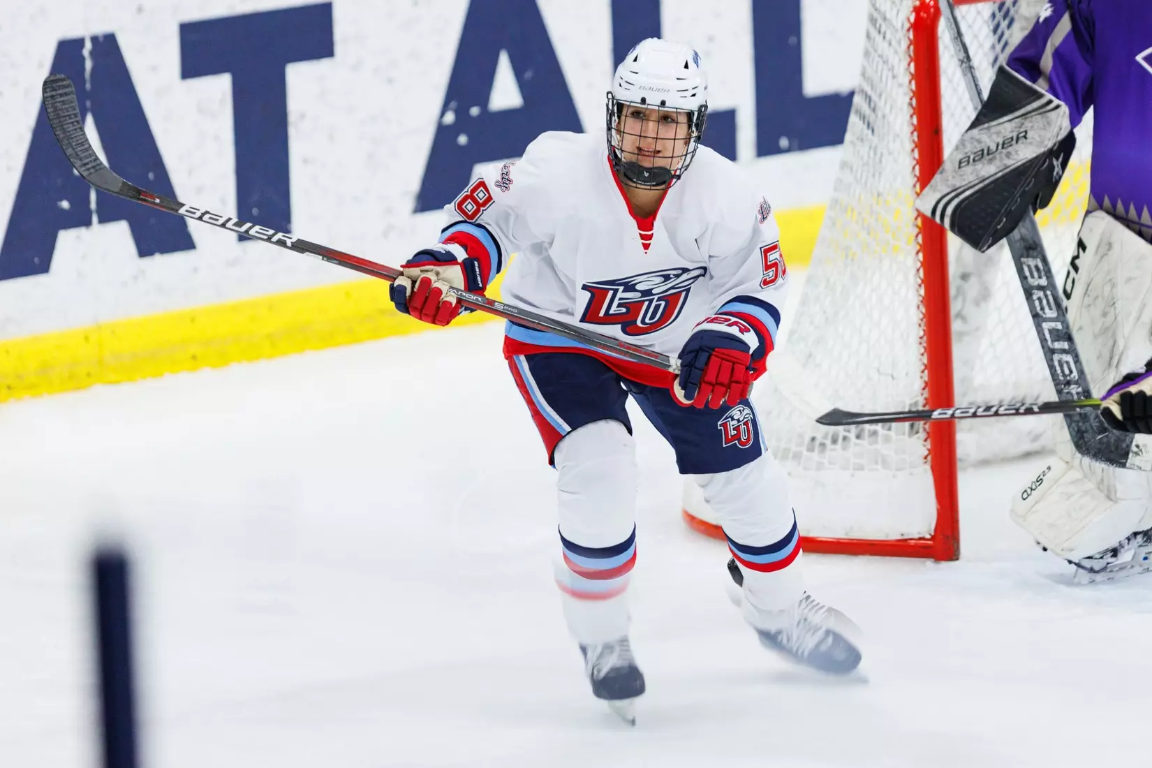 Liberty Women’s D2 Hockey faces High Point University at Lahaye Ice Center on November 2, 2025. (Photo by Ryan Anderson)
