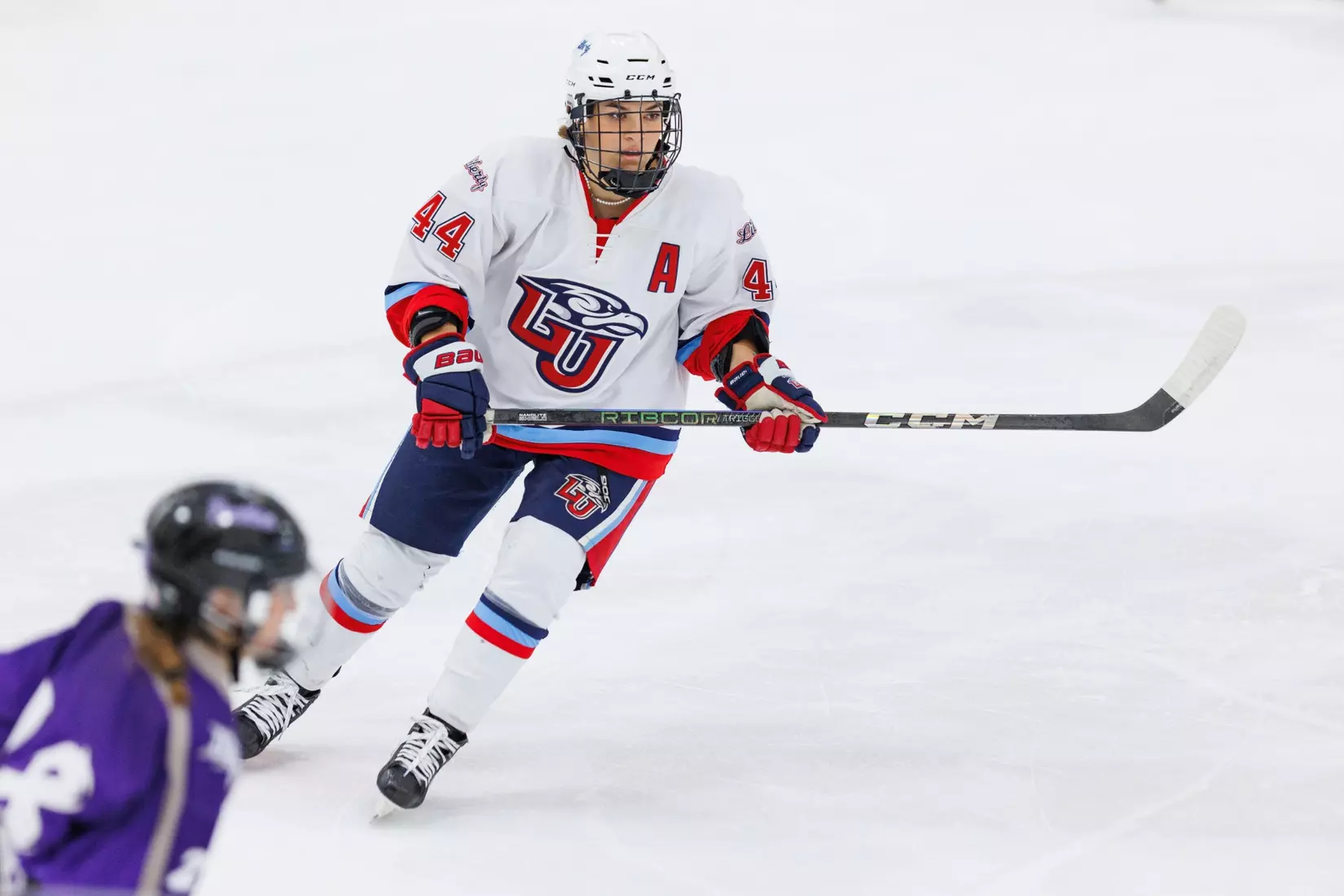 Liberty Women’s D2 Hockey faces High Point University at Lahaye Ice Center on November 2, 2025. (Photo by Ryan Anderson)