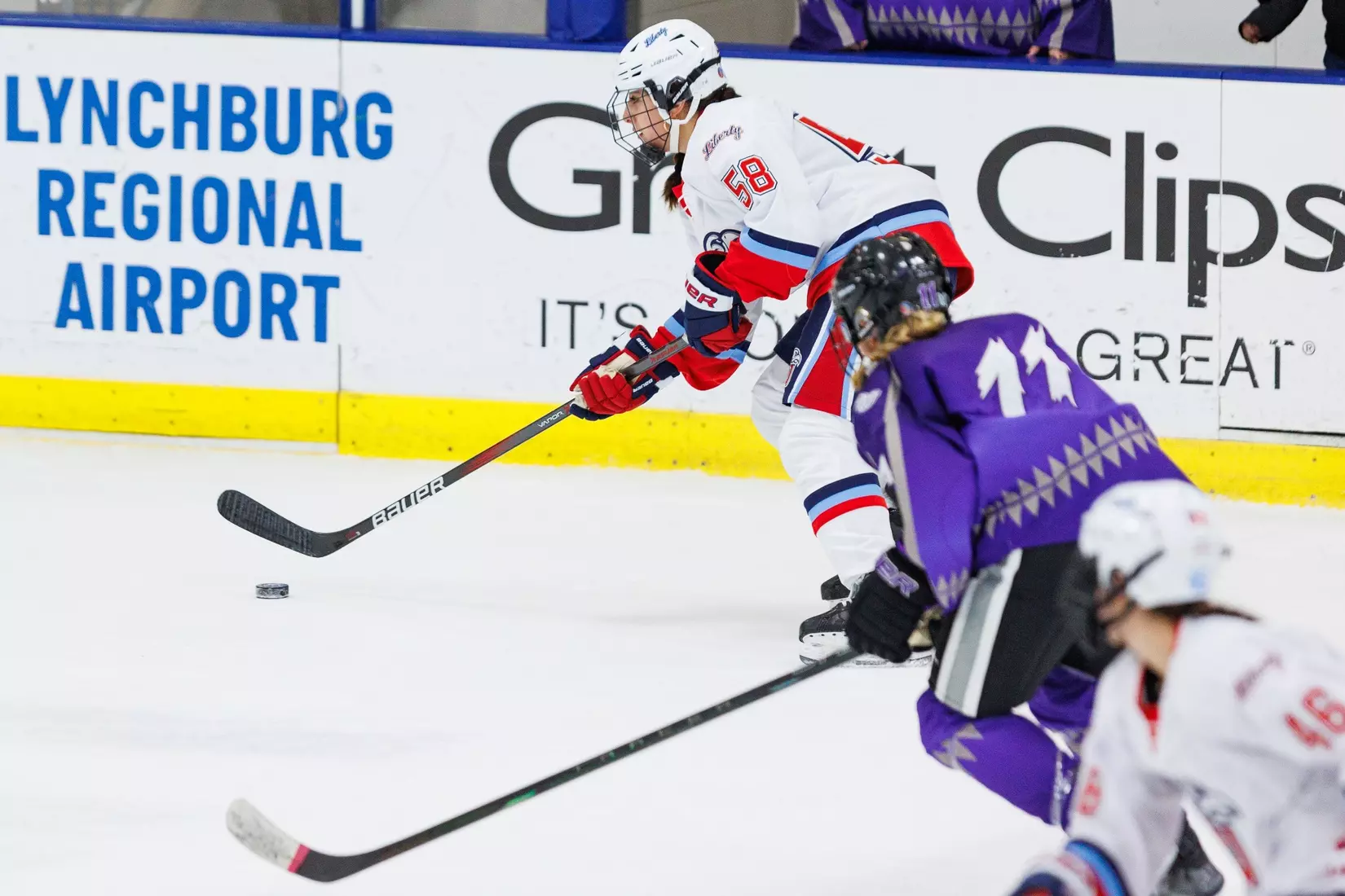 Liberty Women’s D2 Hockey faces High Point University at Lahaye Ice Center on November 2, 2025. (Photo by Ryan Anderson)