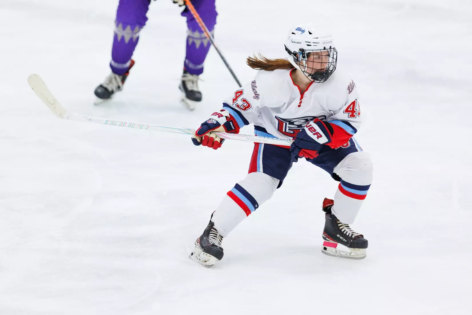 Liberty Women’s D2 Hockey faces High Point University at Lahaye Ice Center on November 2, 2025. (Photo by Ryan Anderson)