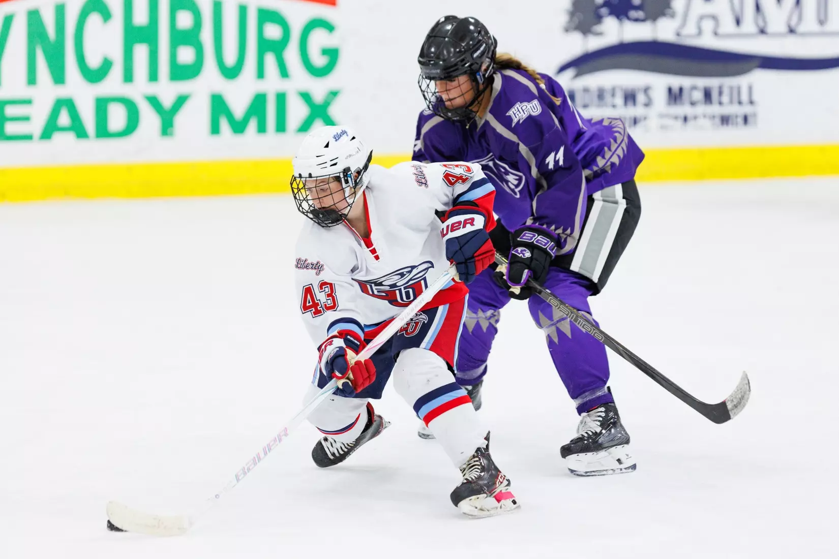 Liberty Women’s D2 Hockey faces High Point University at Lahaye Ice Center on November 2, 2025. (Photo by Ryan Anderson)