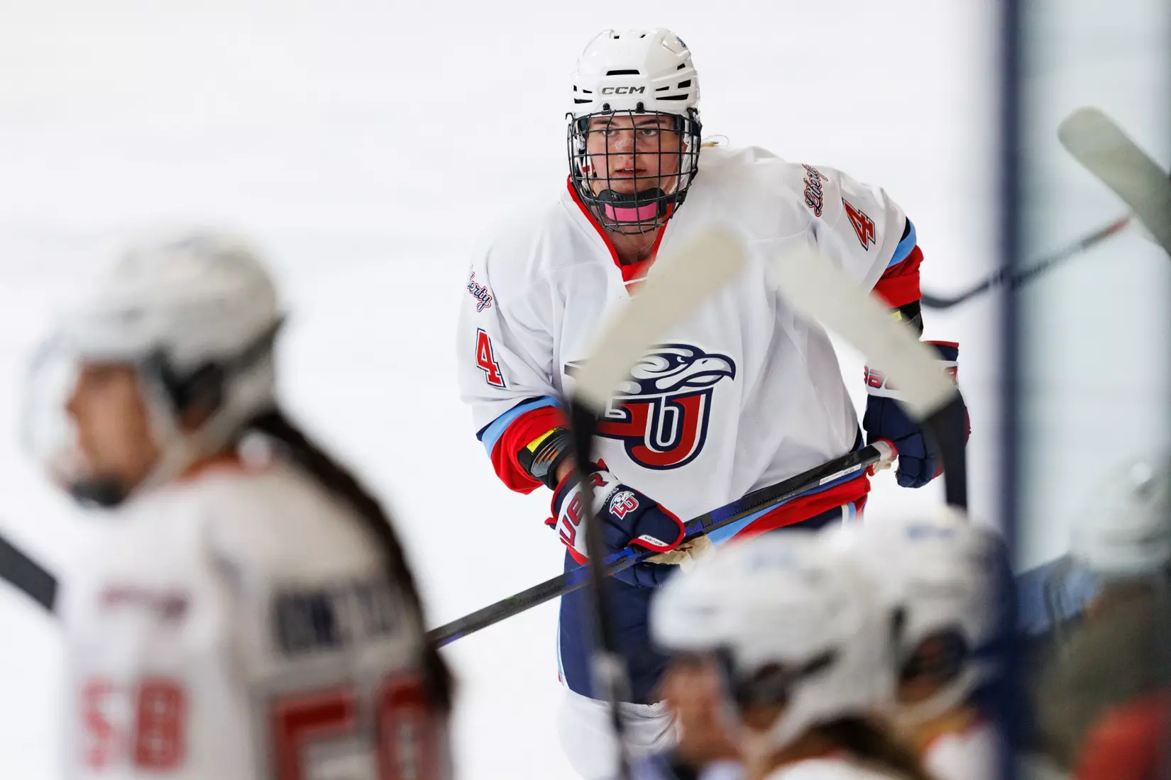 Liberty Women’s D2 Hockey faces High Point University at Lahaye Ice Center on November 2, 2025. (Photo by Ryan Anderson)