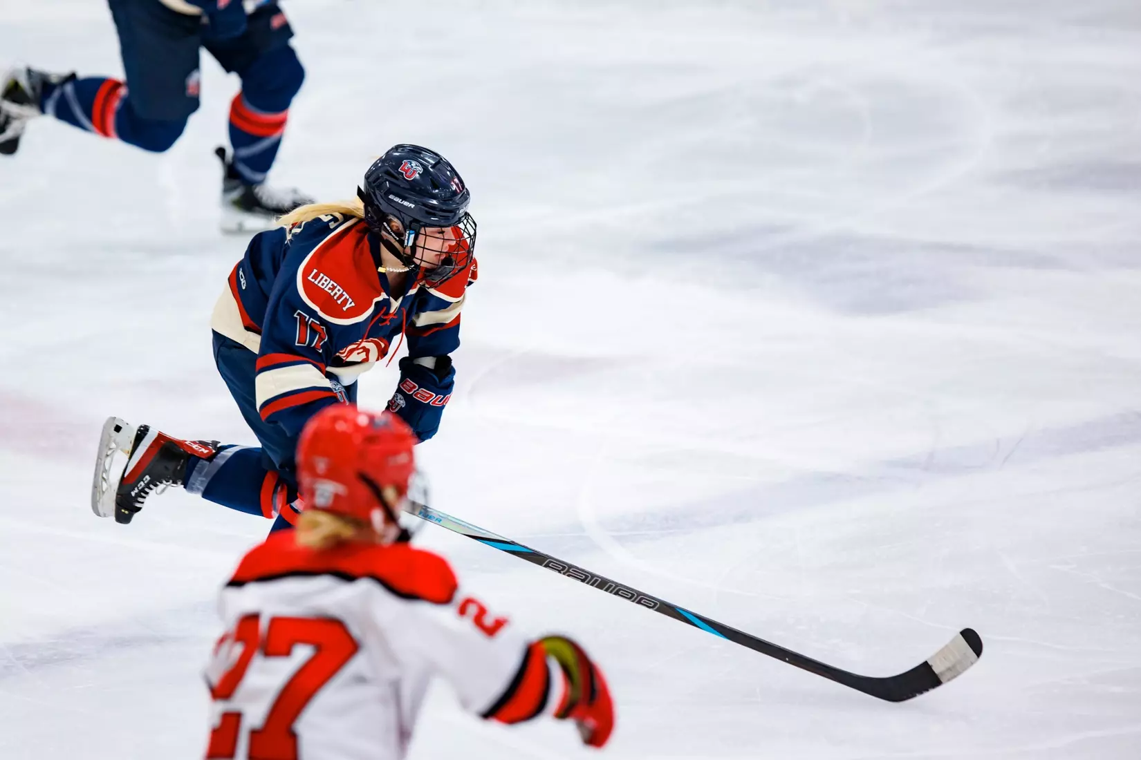 Liberty University’s Women’s D1 Hockey team plays Maryville on November 9, 2025. (Photo by Ethan Smith)