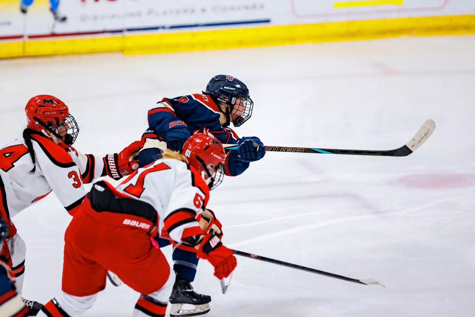 Liberty University’s Women’s D1 Hockey team plays Maryville on November 9, 2025. (Photo by Ethan Smith)