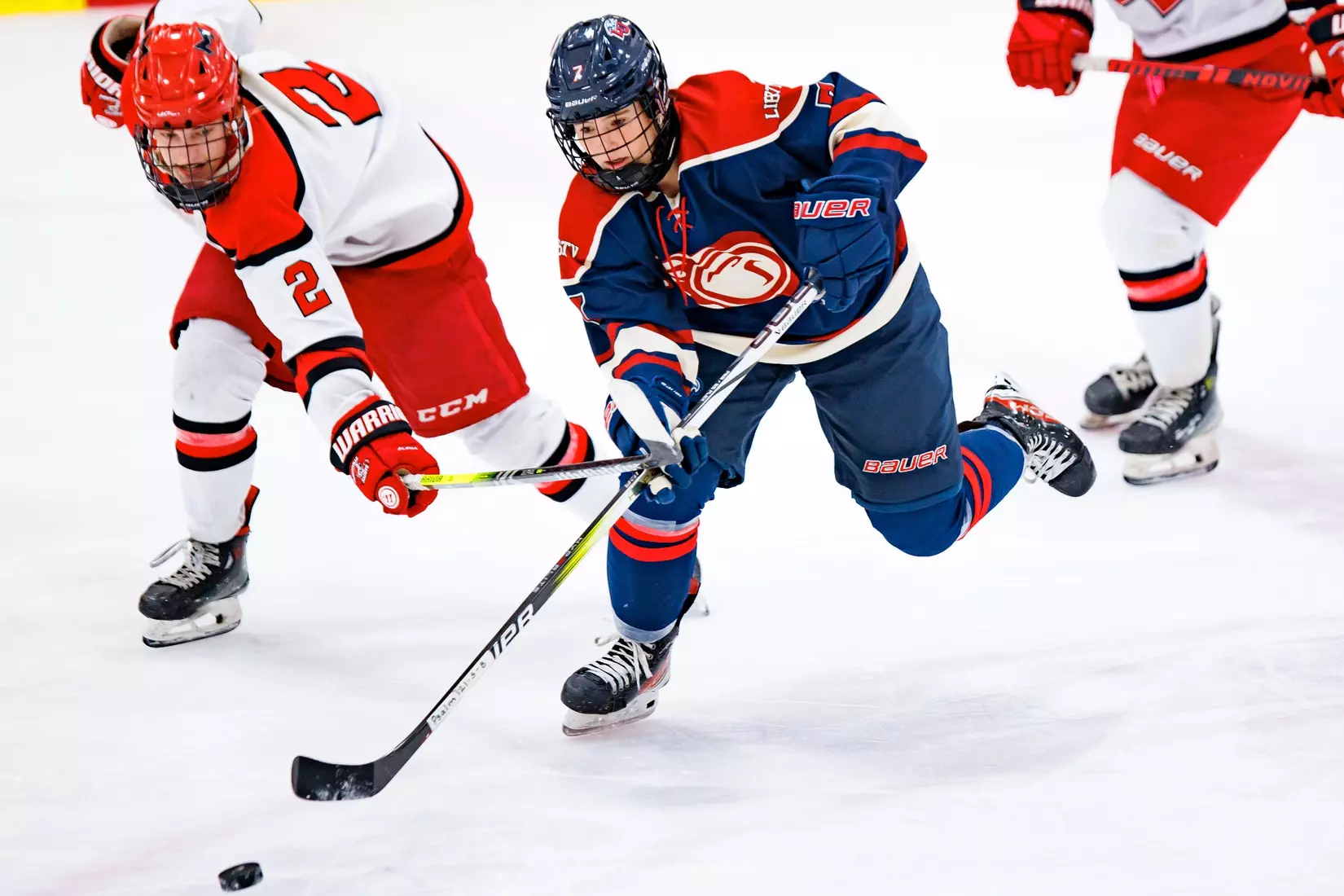 Liberty University’s Women’s D1 Hockey team plays Maryville on November 9, 2025. (Photo by Ethan Smith)