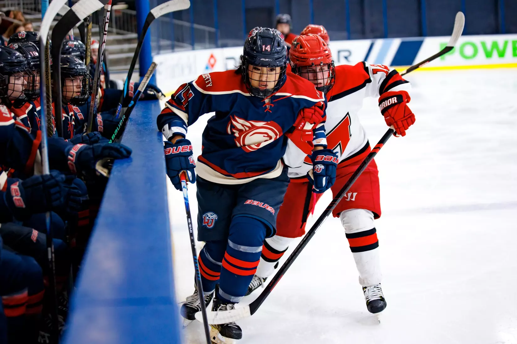 Liberty University’s Women’s D1 Hockey team plays Maryville on November 9, 2025. (Photo by Ethan Smith)