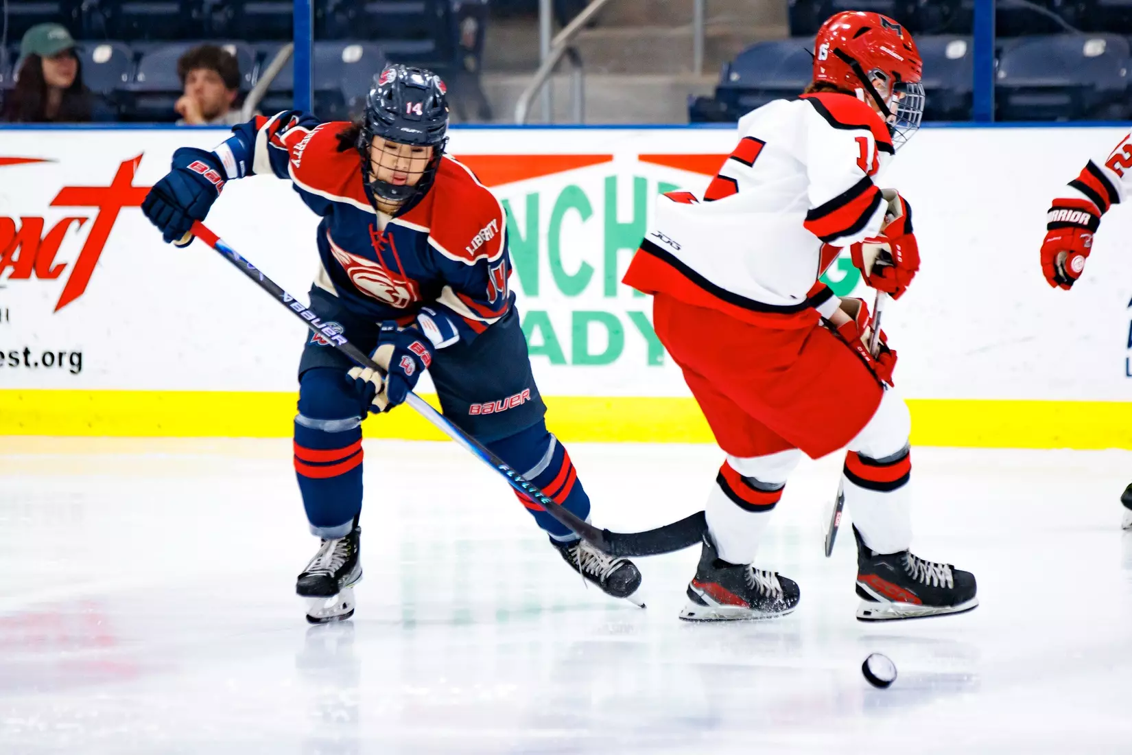 Liberty University’s Women’s D1 Hockey team plays Maryville on November 9, 2025. (Photo by Ethan Smith)