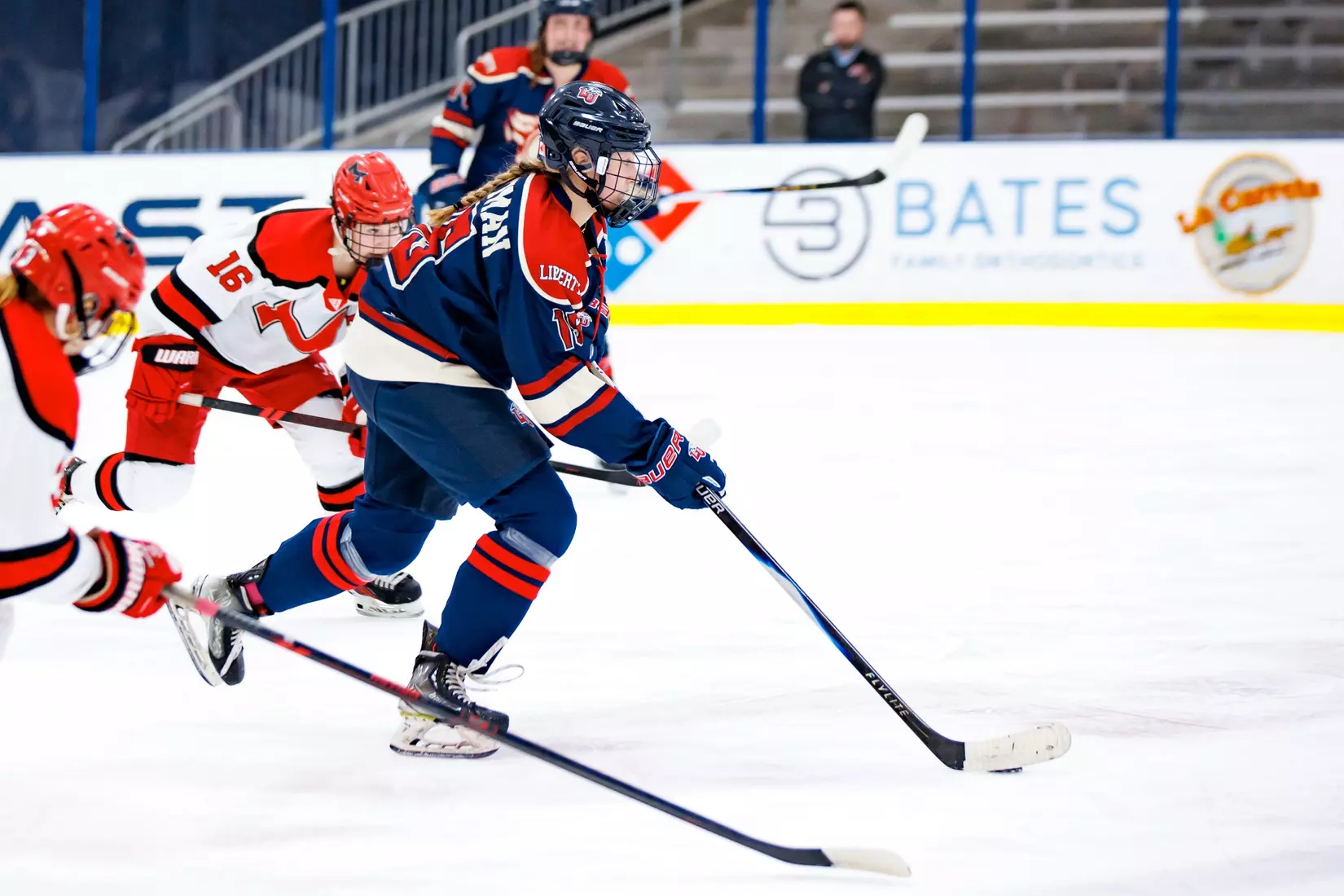 Liberty University’s Women’s D1 Hockey team plays Maryville on November 9, 2025. (Photo by Ethan Smith)