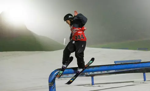 Josie Rich Lady Flames skier Rail Jam