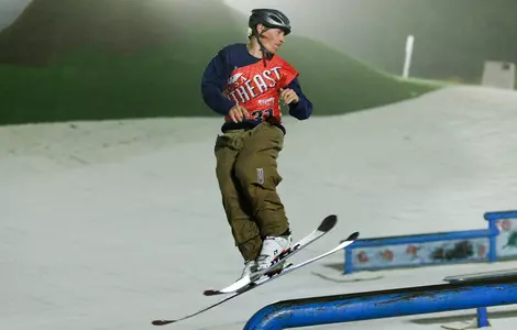 Coby Liebelt Liberty skier Rail Jam