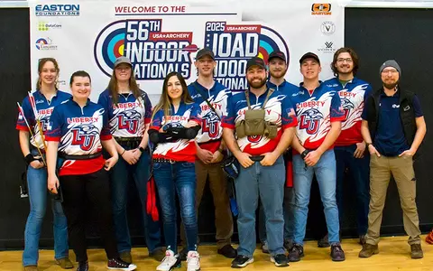 Liberty Archery team photo USA Indoor Regionals JMU