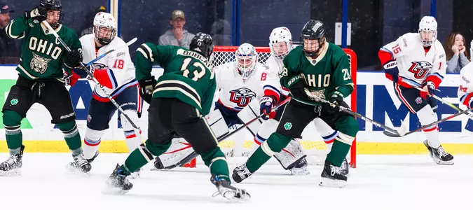 Ohio hockey shoots on Liberty goal