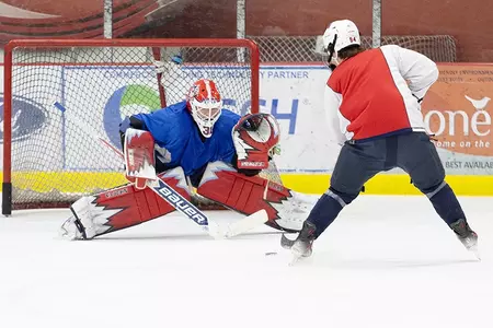 Konrad Kausch practice goalie save