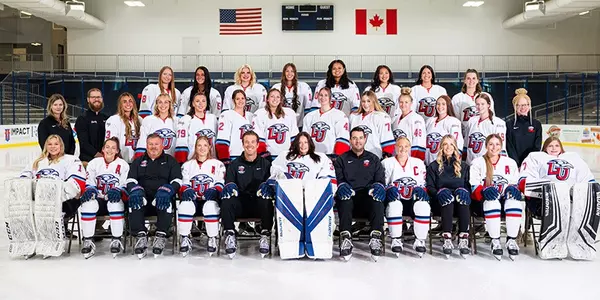 Liberty DI women's hockey team photo secondary new