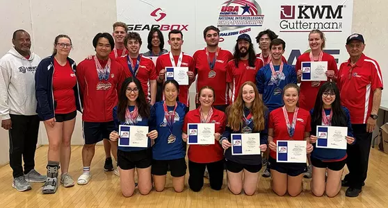Racquetball team photo with national awards