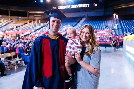 Jackson Vercellono with with Madison and son Jasper at Commencement