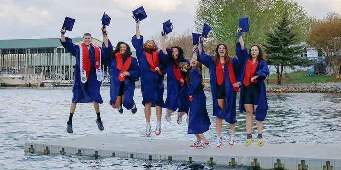 Graduating members of Liberty's rowing team