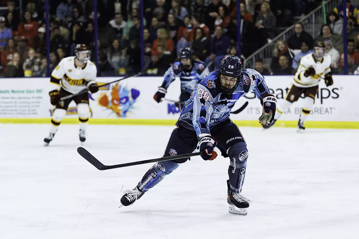 Liberty Men’s D1 Hockey hosts Calvin University for “Star Wars” Night at Lahaye Hockey Center on January 18th, 2025. (Photo by Ryan Anderson)