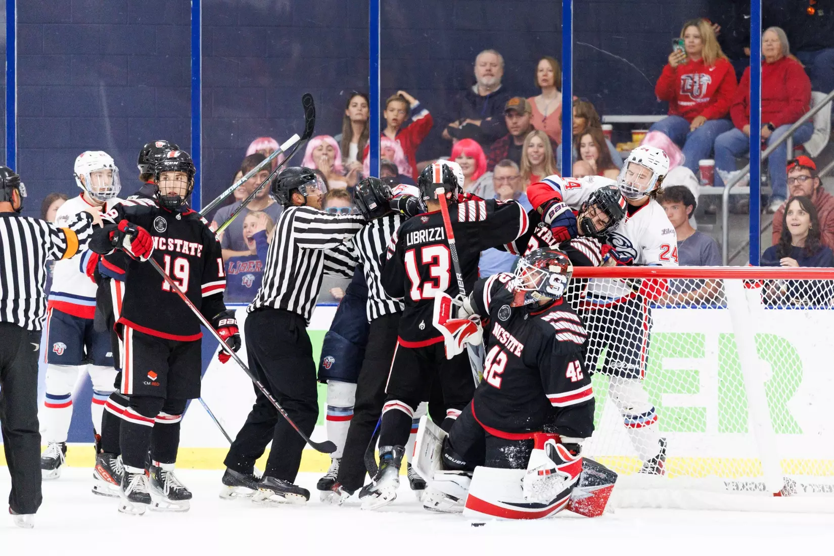 Men’s D1 Hockey takes on NC State at the LaHaye Ice Center on September 13, 2025 (Photo by Travis Clayton)