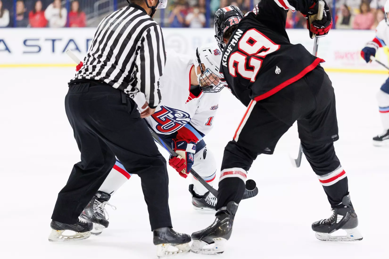 Men’s D1 Hockey takes on NC State at the LaHaye Ice Center on September 13, 2025 (Photo by Travis Clayton)