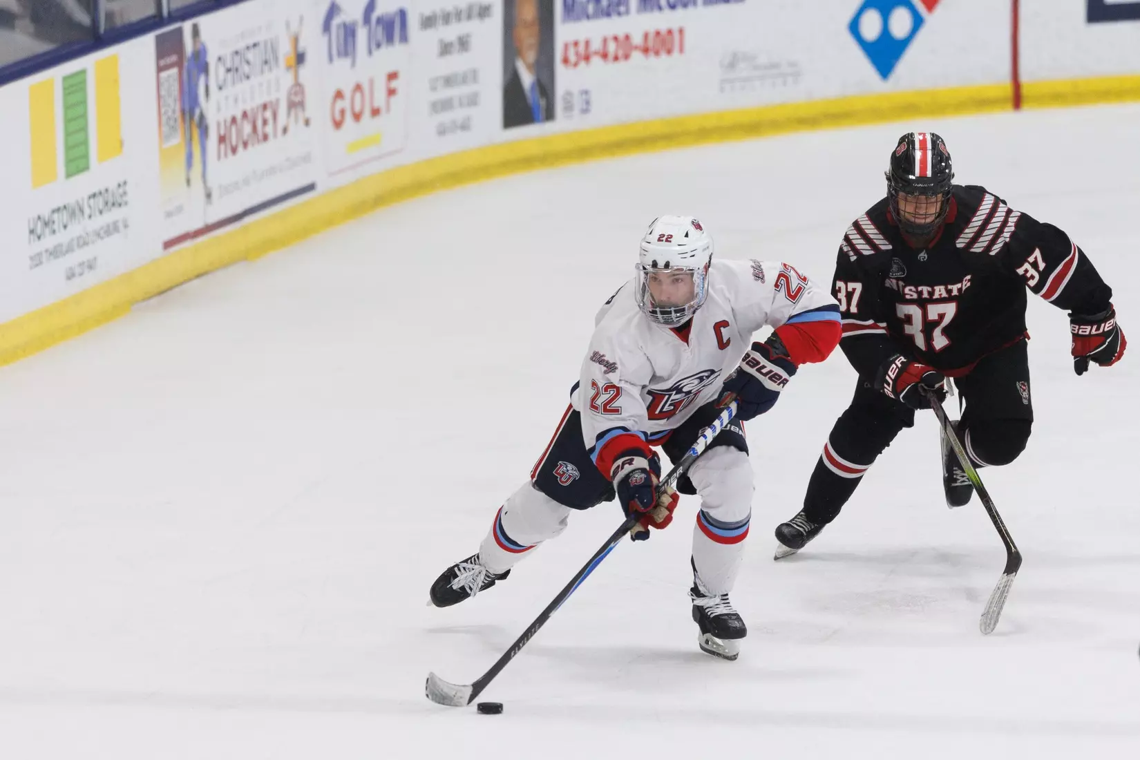 Men’s D1 Hockey takes on NC State at the LaHaye Ice Center on September 13, 2025 (Photo by Travis Clayton)