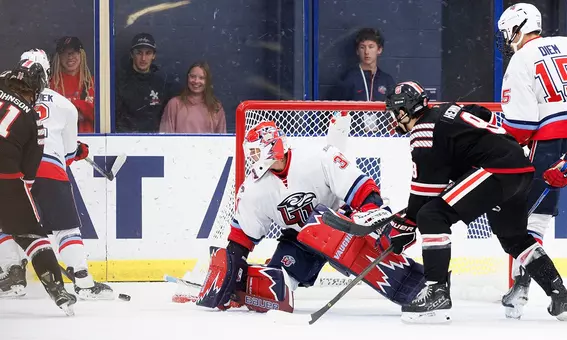 Konrad Kausch saves against NC State