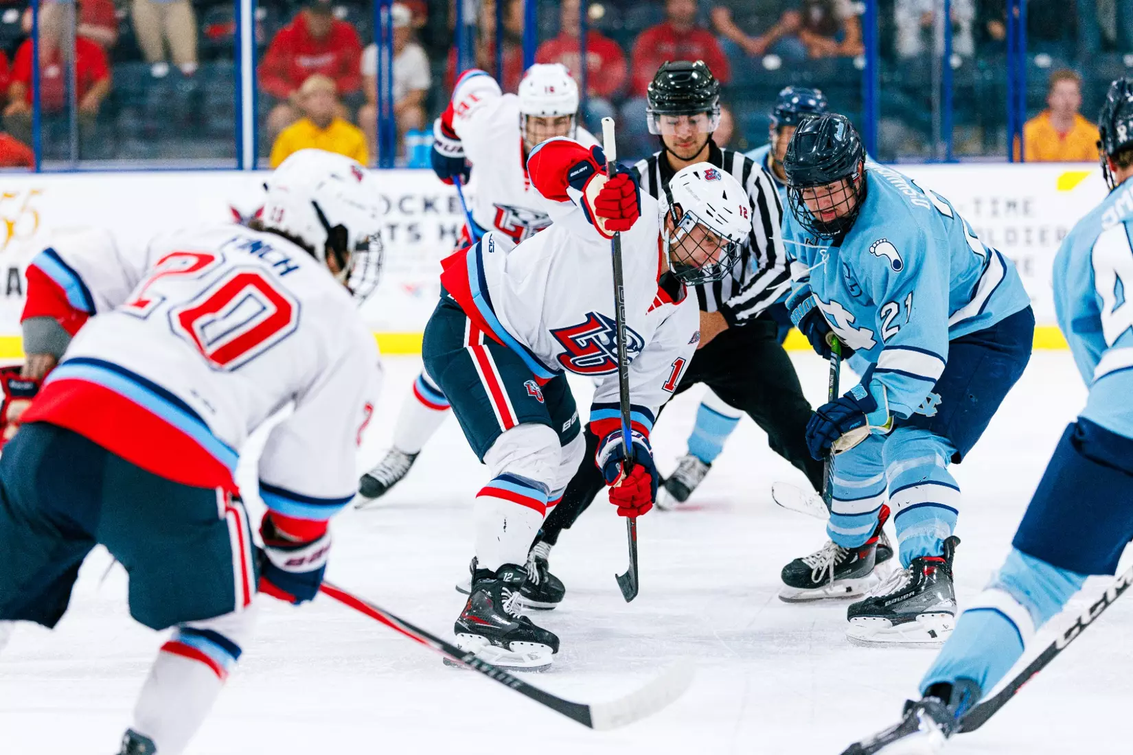 Liberty University’s Men’s D1 Hockey team takes on UNC on September 19, 2025 (Photo by Simon Barbre)