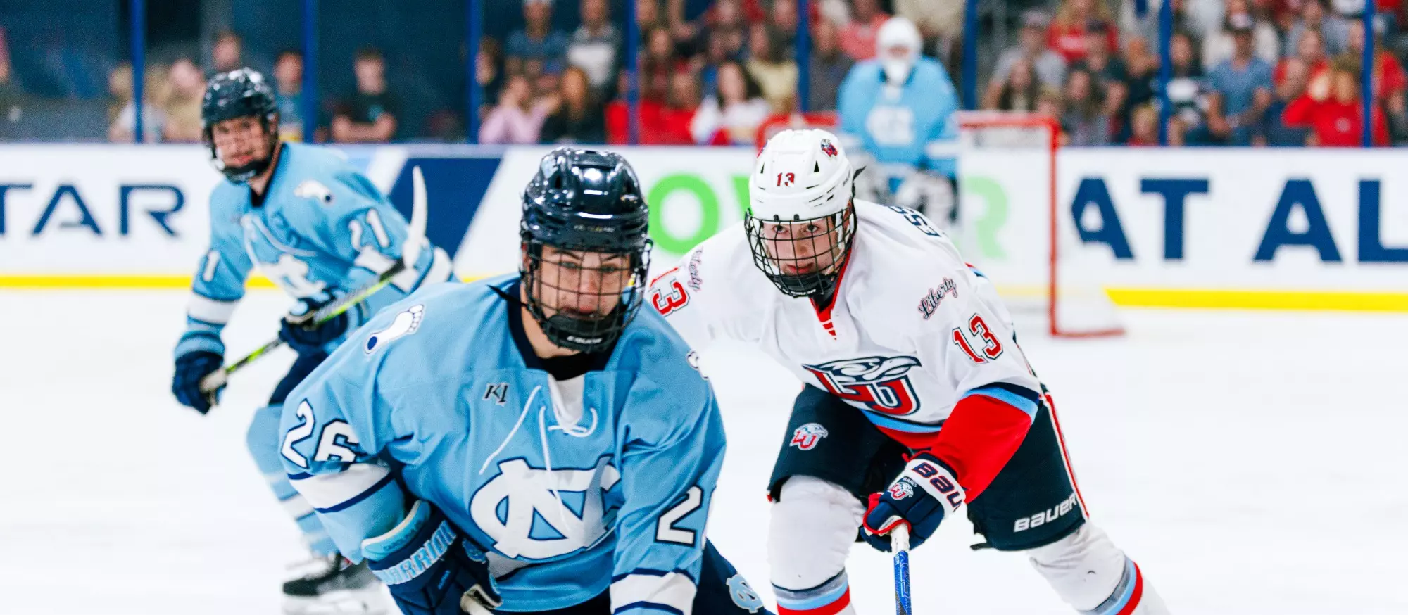 Liberty University’s Men’s D1 Hockey team takes on UNC on September 19, 2025 (Photo by Simon Barbre)