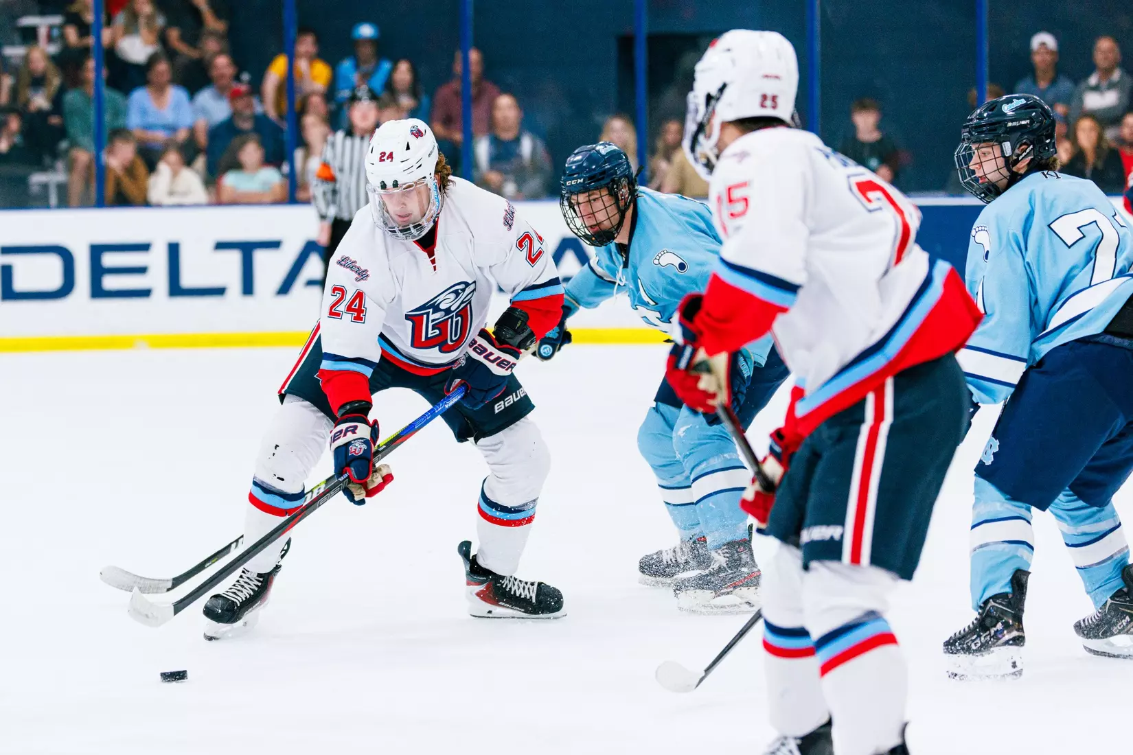 Liberty University’s Men’s D1 Hockey team takes on UNC on September 19, 2025 (Photo by Simon Barbre)