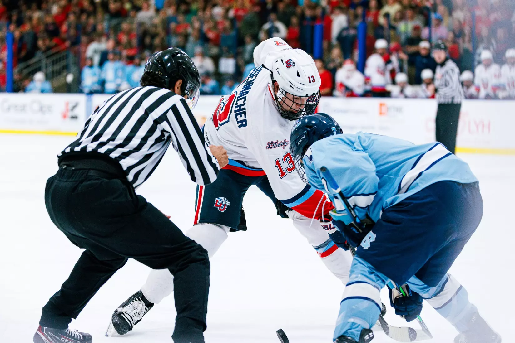 Liberty University’s Men’s D1 Hockey team takes on UNC on September 19, 2025 (Photo by Simon Barbre)