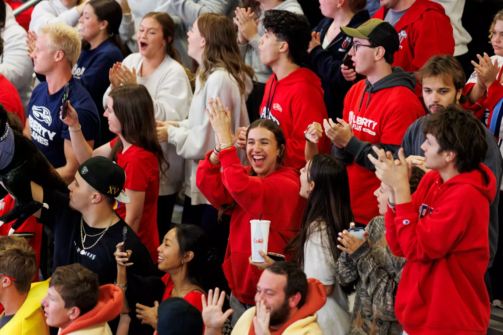The Liberty Men’s D1 Hockey Team takes on Delaware at midnight for Midnight Mayhem in the Lahaye Ice Center on September 27th, 2025. (Photo by Grace Greer)