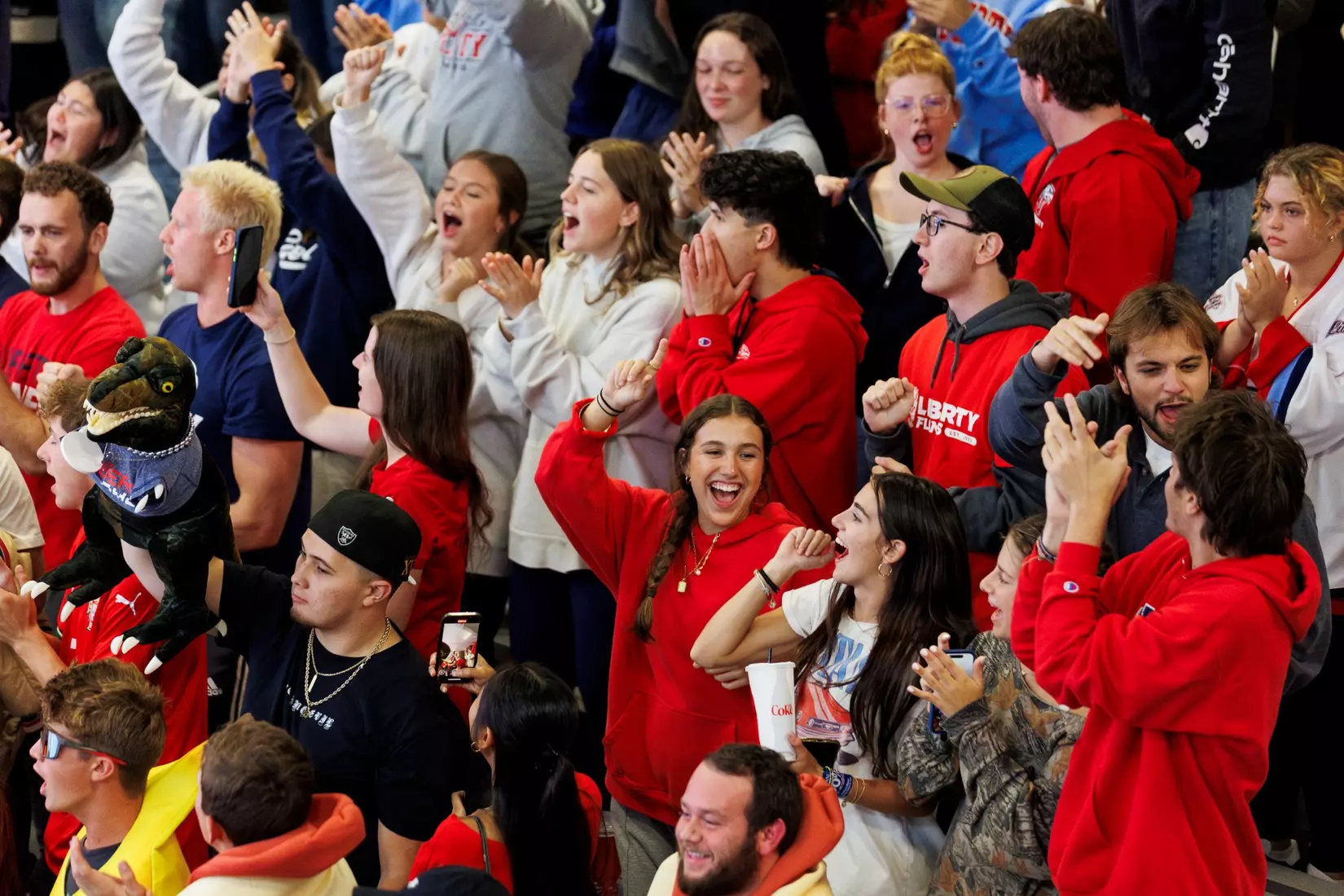 The Liberty Men’s D1 Hockey Team takes on Delaware at midnight for Midnight Mayhem in the Lahaye Ice Center on September 27th, 2025. (Photo by Grace Greer)