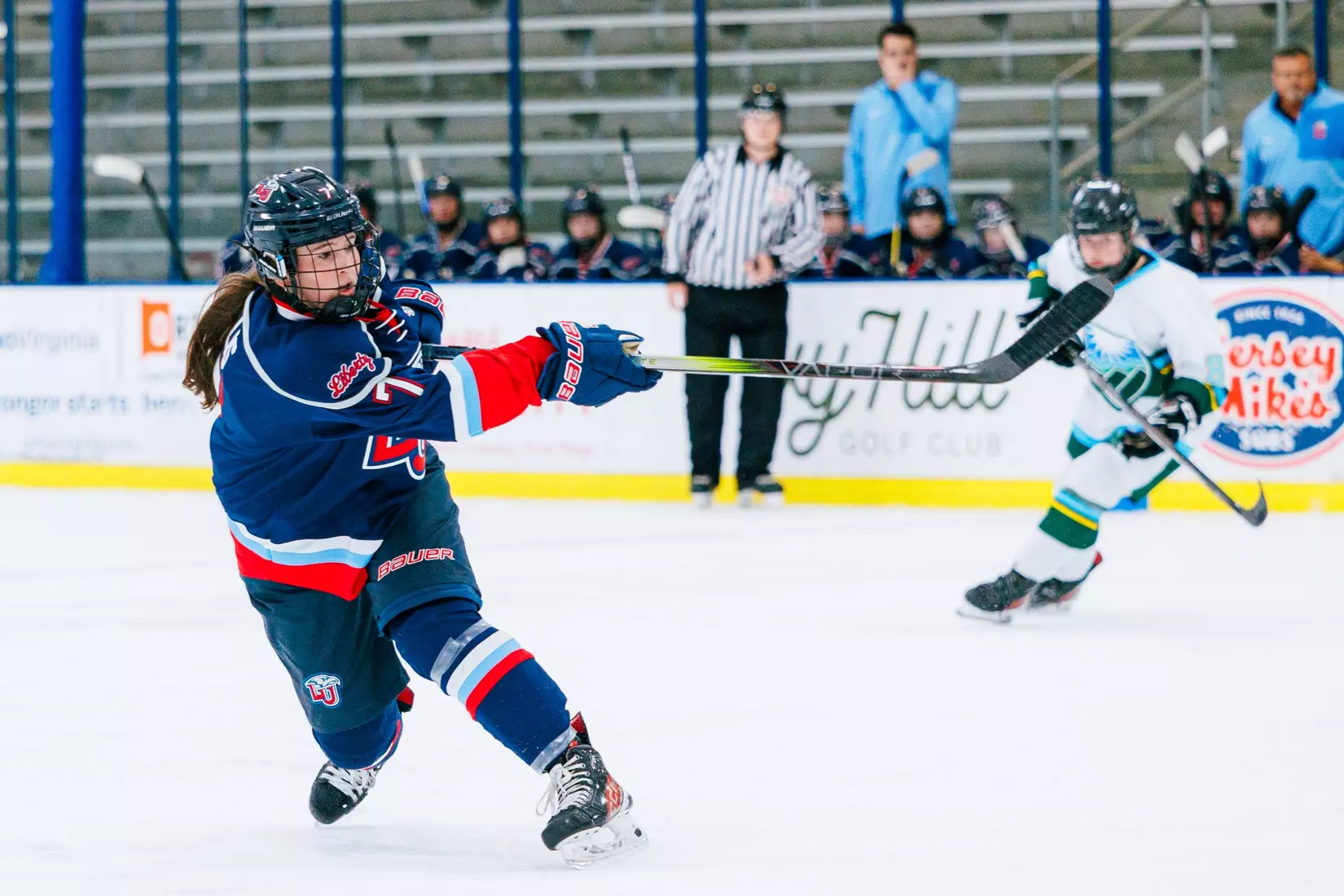 Liberty University’s Women’s D1 Hockey team takes on Purcell Hockey Academy on September 26, 2025 (Photo by Simon Barbre)
