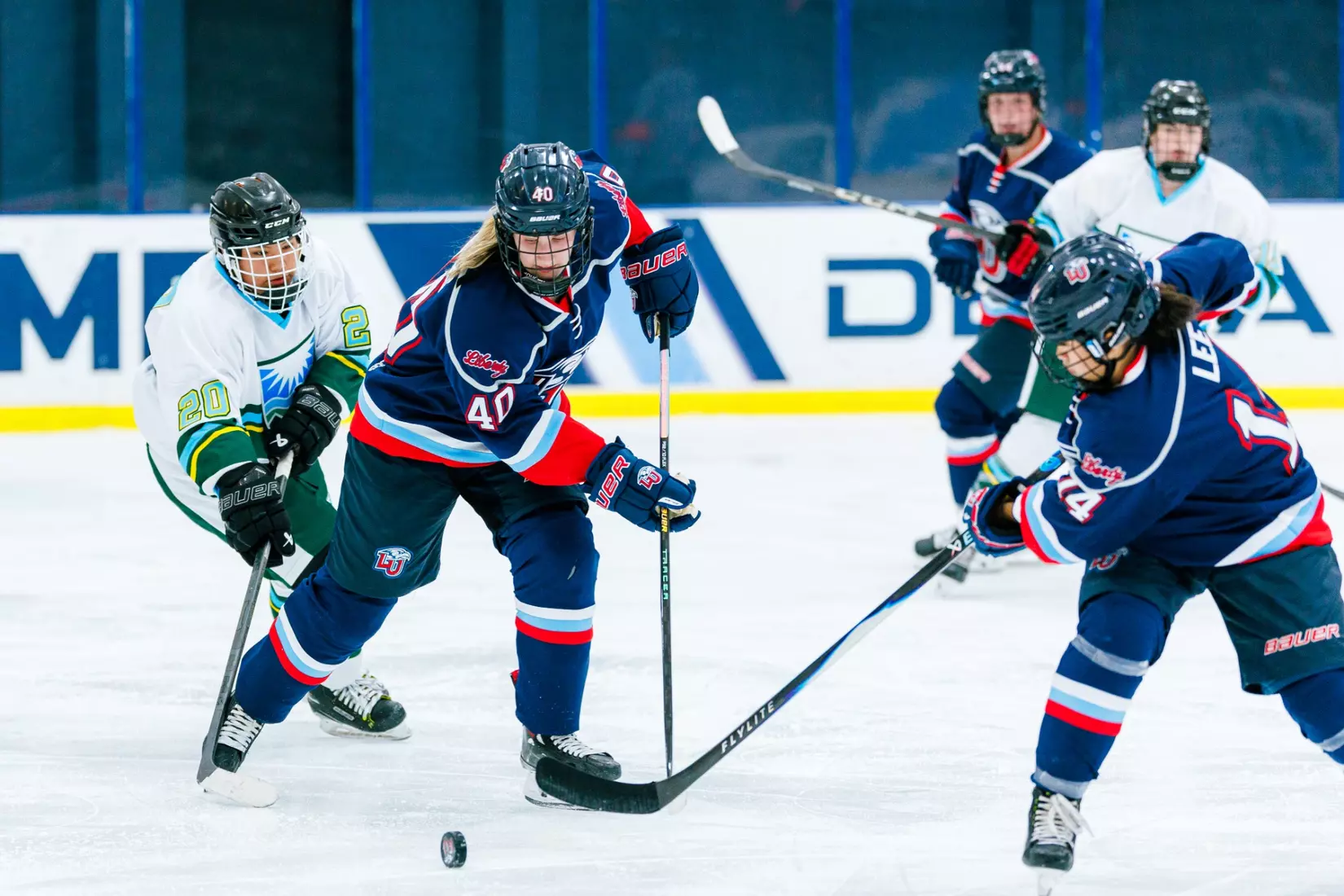 Liberty University’s Women’s D1 Hockey team takes on Purcell Hockey Academy on September 26, 2025 (Photo by Simon Barbre)