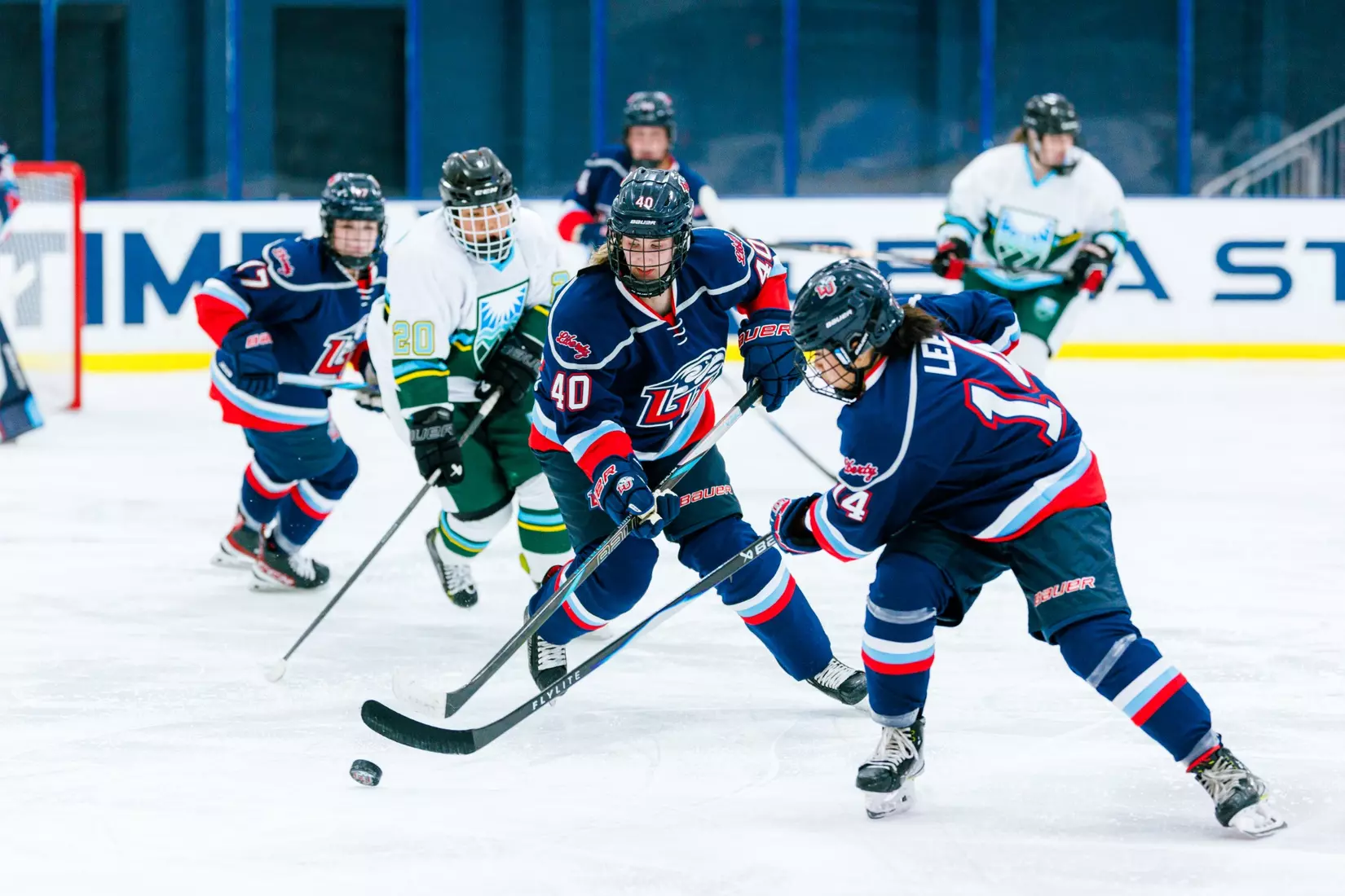 Liberty University’s Women’s D1 Hockey team takes on Purcell Hockey Academy on September 26, 2025 (Photo by Simon Barbre)