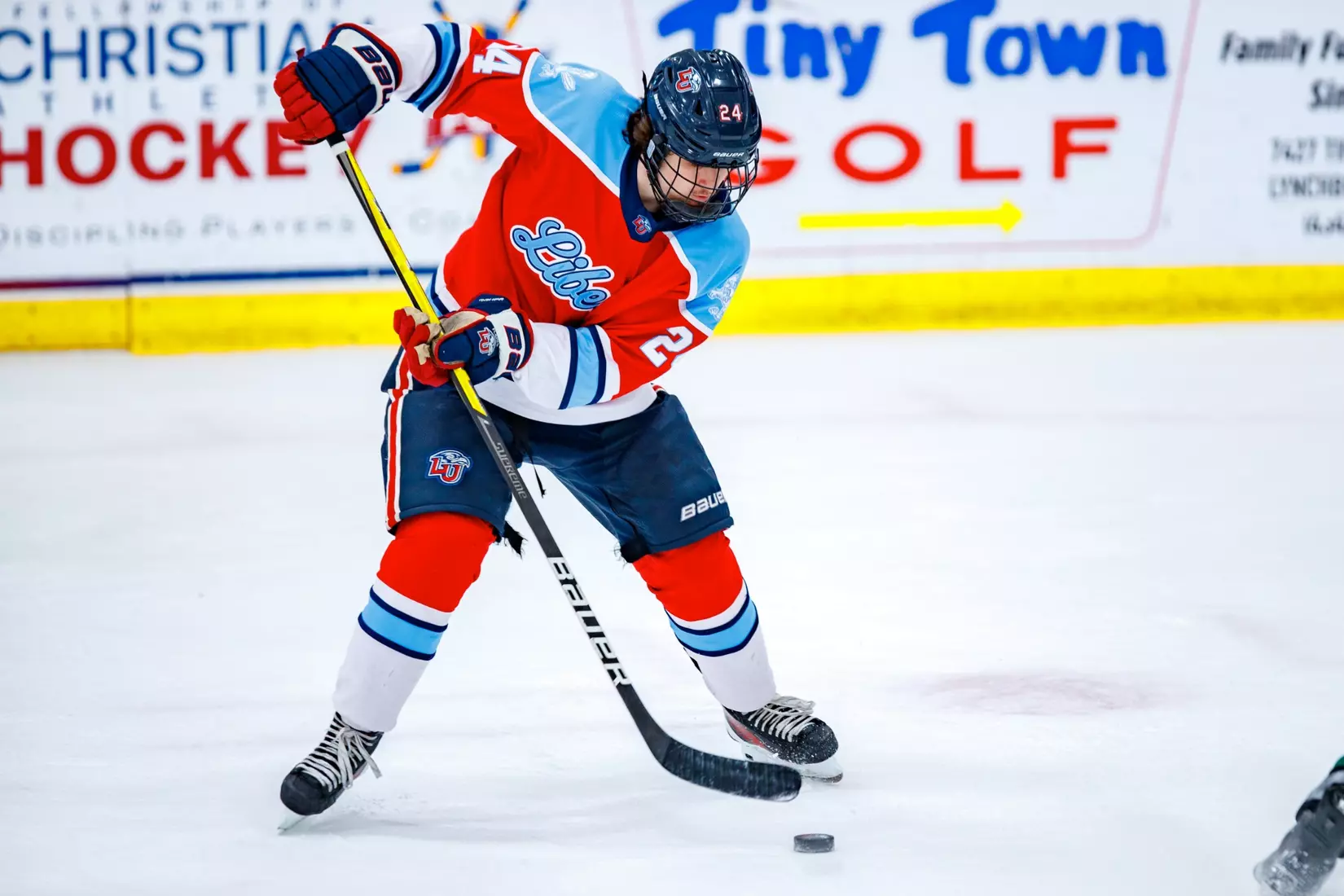 Liberty University’s Mens D3 Hockey team plays Stevenson on 27 September, 2025. (Photo by Ethan Smith)