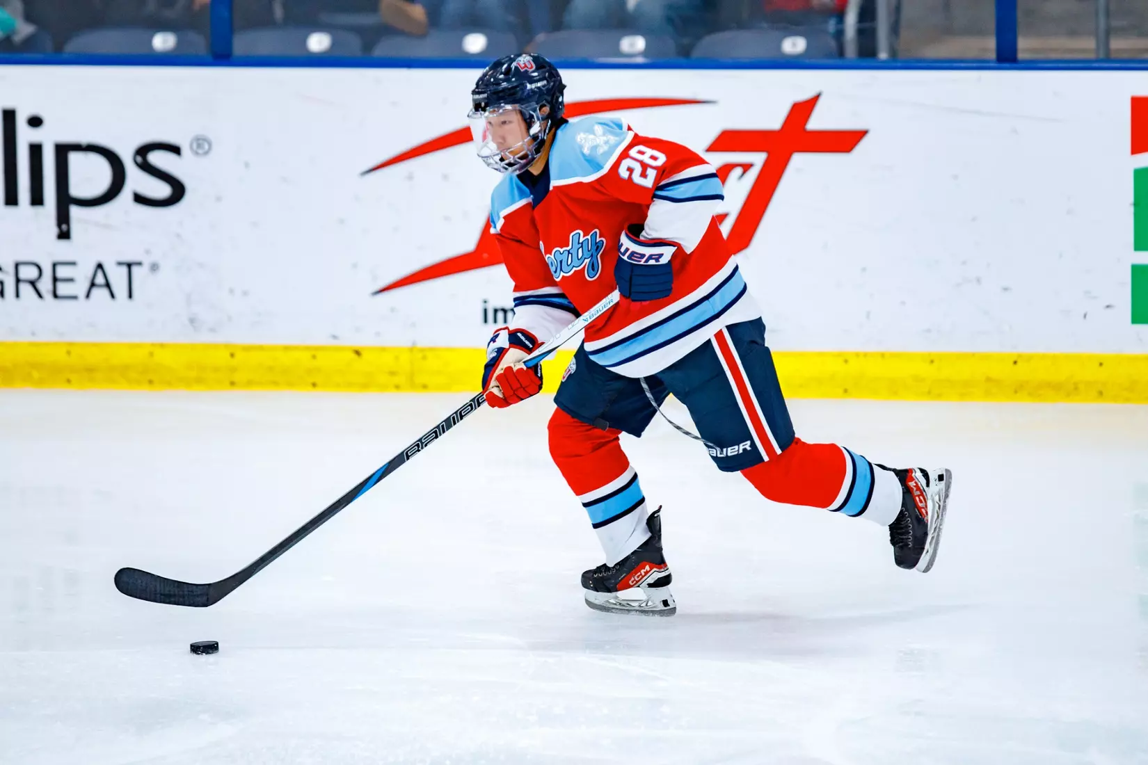Liberty University’s Mens D3 Hockey team plays Stevenson on 27 September, 2025. (Photo by Ethan Smith)