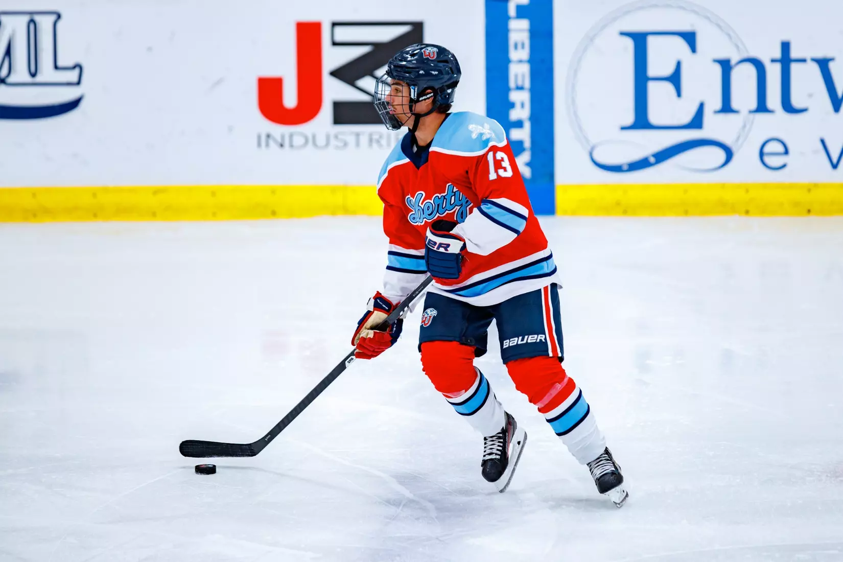 Liberty University’s Mens D3 Hockey team plays Stevenson on 27 September, 2025. (Photo by Ethan Smith)