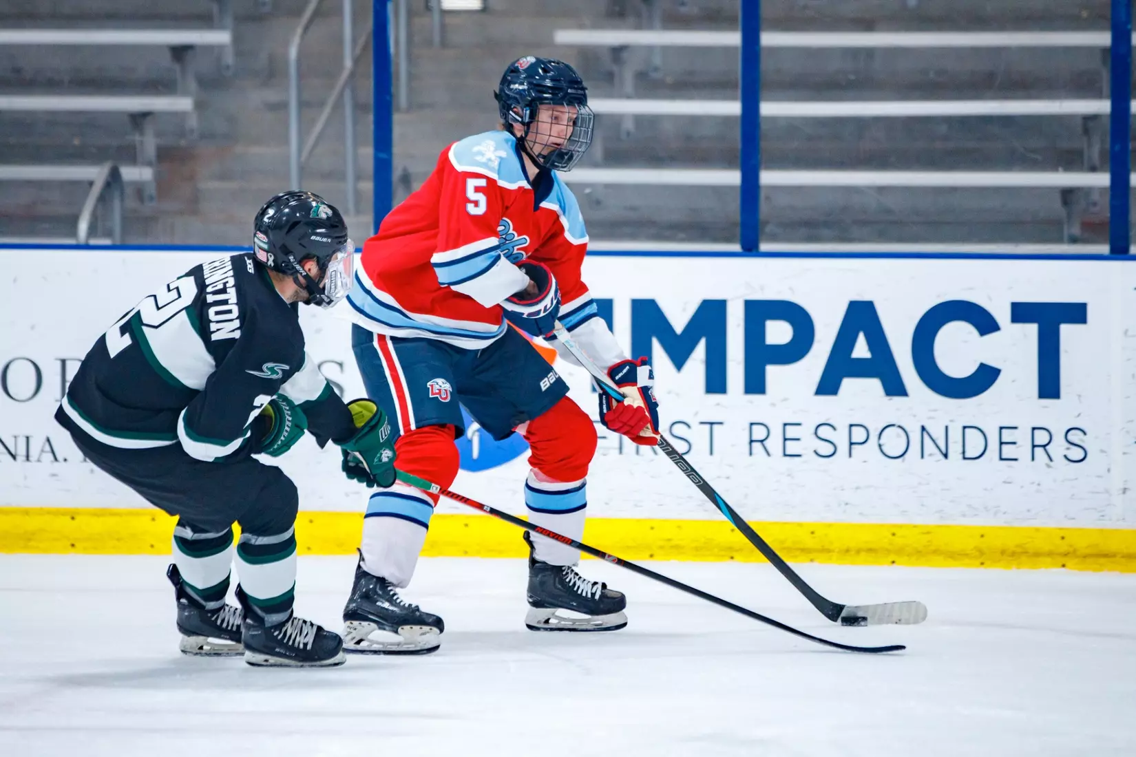 Liberty University’s Mens D3 Hockey team plays Stevenson on 27 September, 2025. (Photo by Ethan Smith)