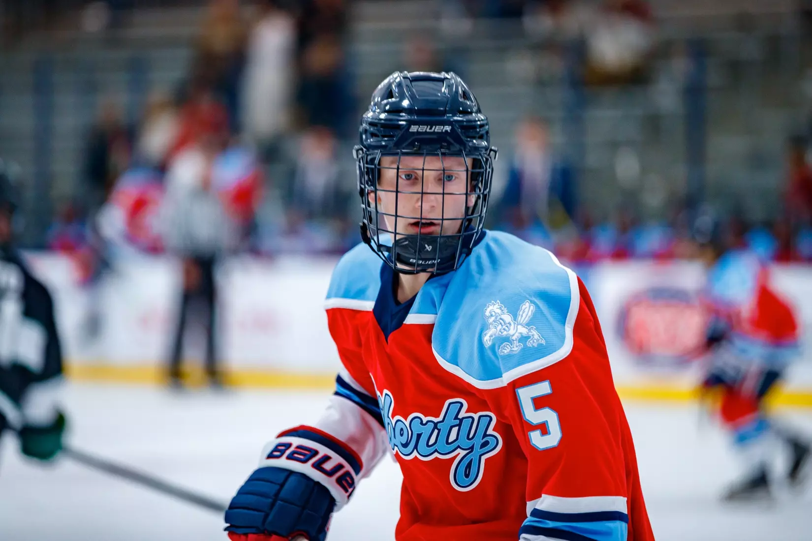 Liberty University’s Mens D3 Hockey team plays Stevenson on 27 September, 2025. (Photo by Ethan Smith)