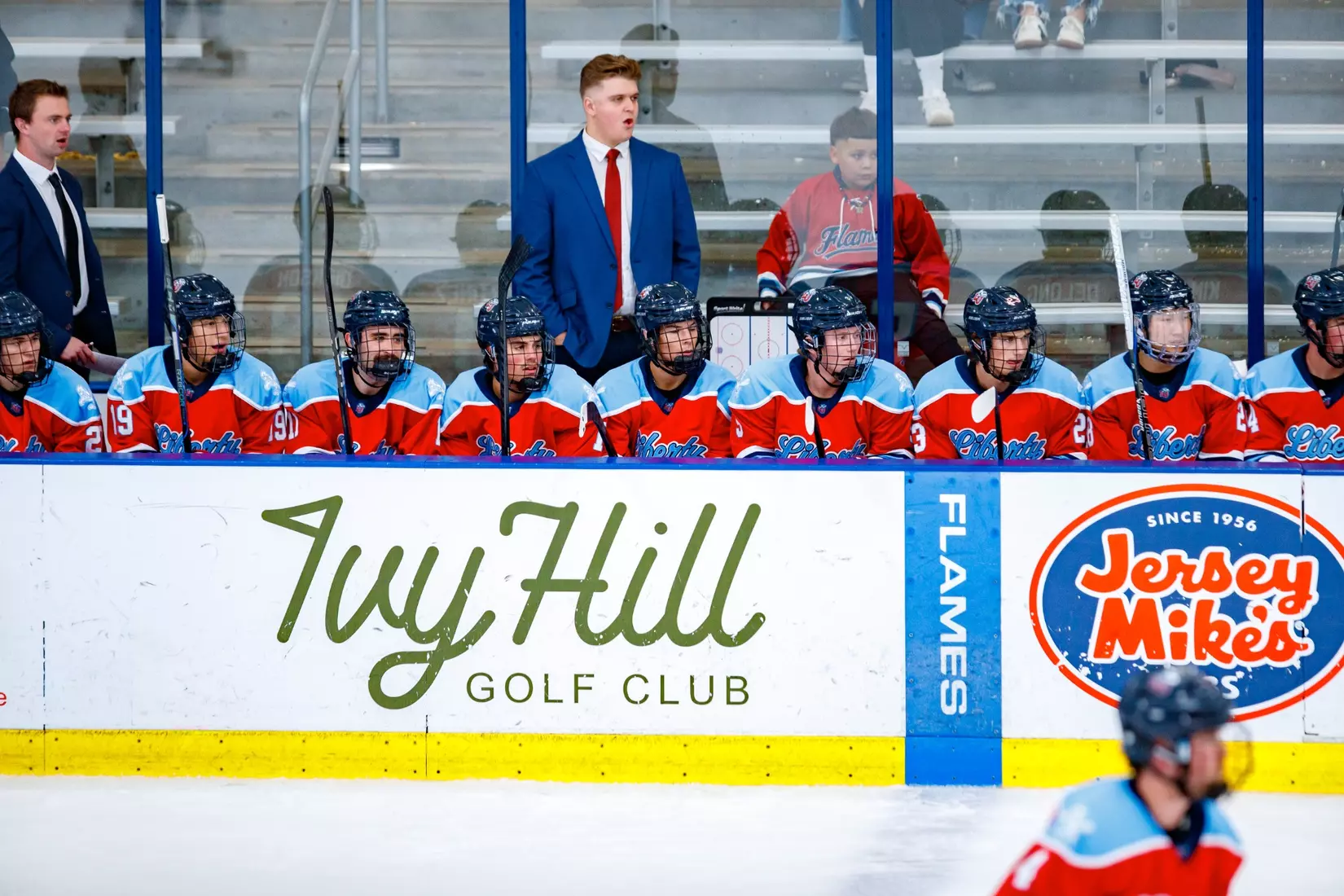 Liberty University’s Mens D3 Hockey team plays Stevenson on 27 September, 2025. (Photo by Ethan Smith)