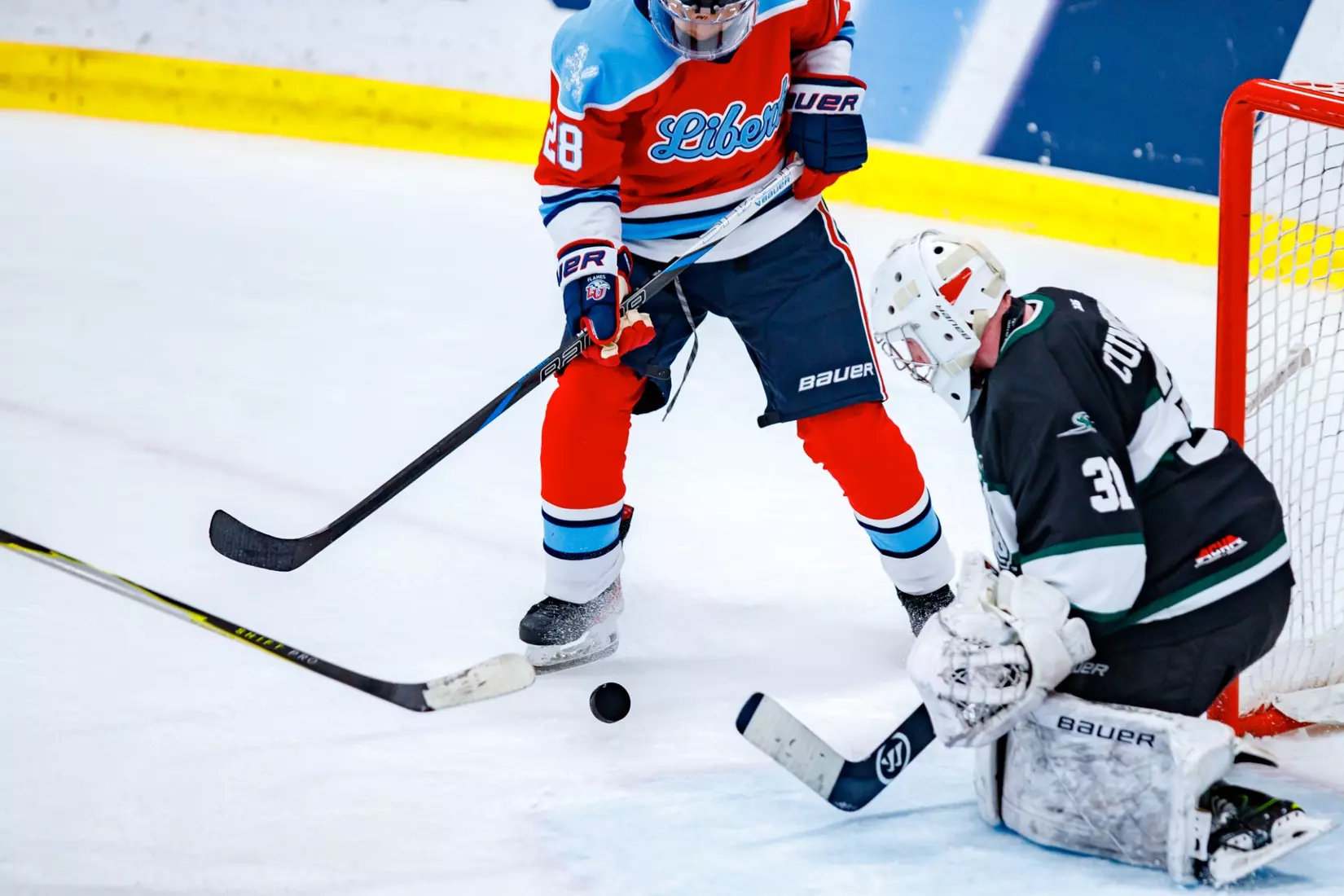Liberty University’s Mens D3 Hockey team plays Stevenson on 27 September, 2025. (Photo by Ethan Smith)